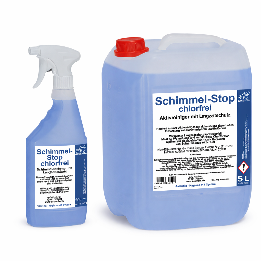 Assindia Schimmel-Stop Chlorfrei – Professioneller Schimmelentferner für Tapeten, Holz & Wohnräume