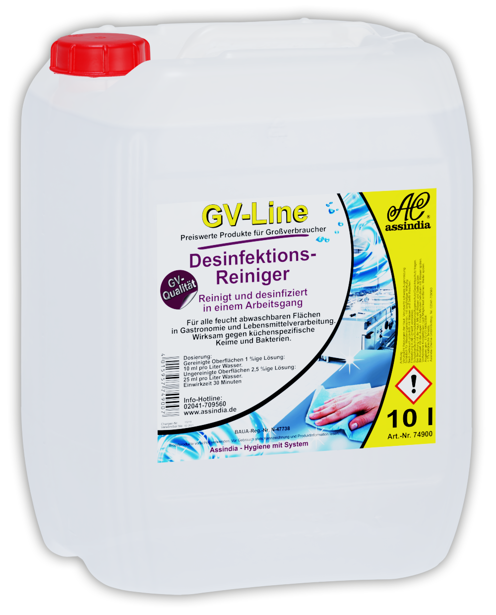 GV-Line Desinfektionsreiniger 10 L – Reinigung & Desinfektion, Profi-Reiniger für Gastronomie