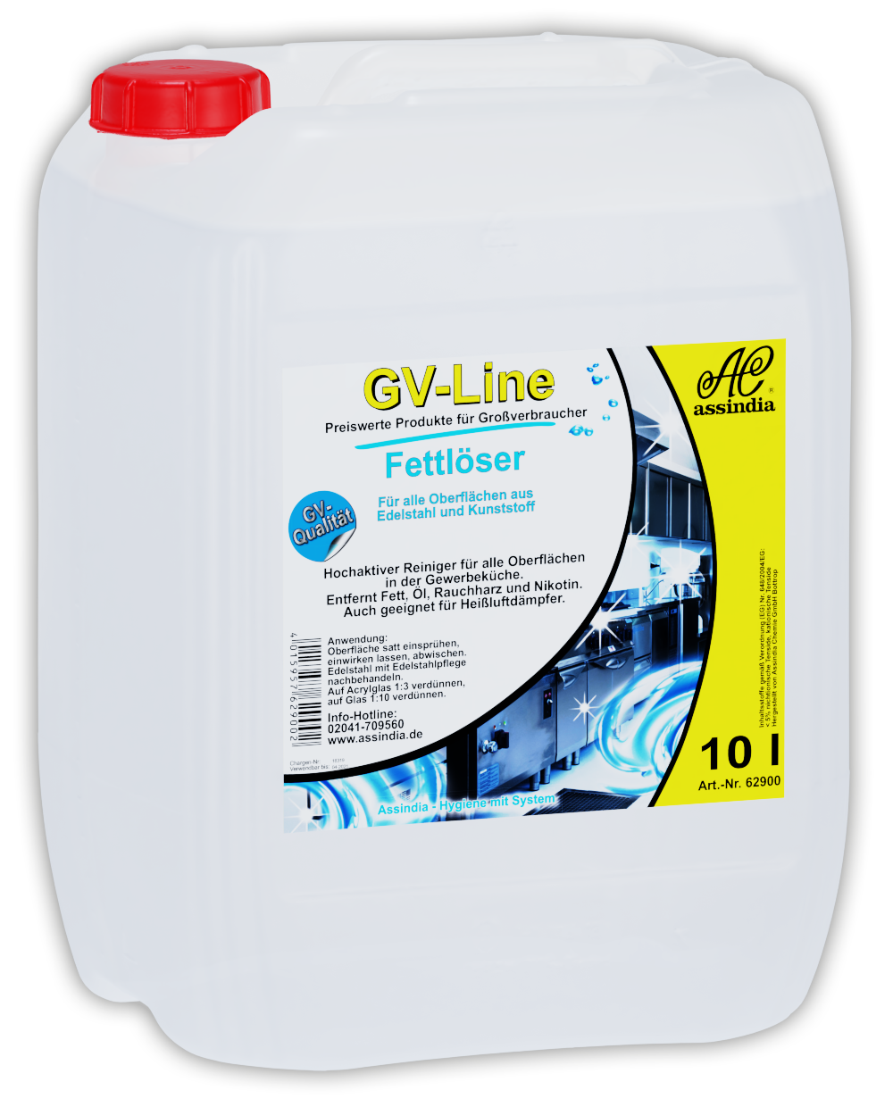 Fettlöser GV Line 10 Liter – kraftvoller Fettlöser für Edelstahl- und Kunststoffflächen