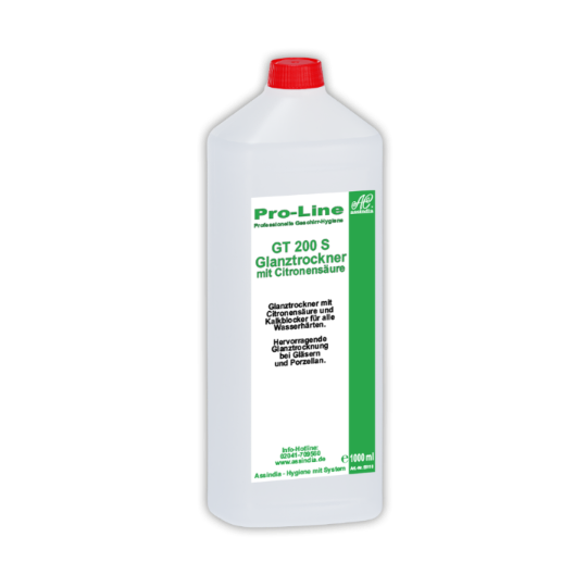 Klarspüler Pro-Line GT 200 S 1000 ml Flasche – Profi Klarspüler mit Glanztrockner
