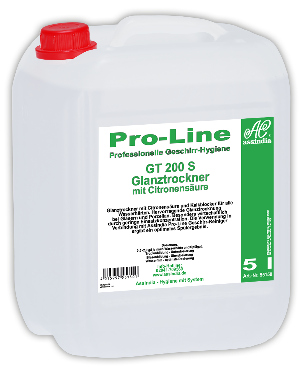 Pro-Line GT 200 S Klarspüler 5 L Kanister – Profi Klarspüler mit Glanztrockner