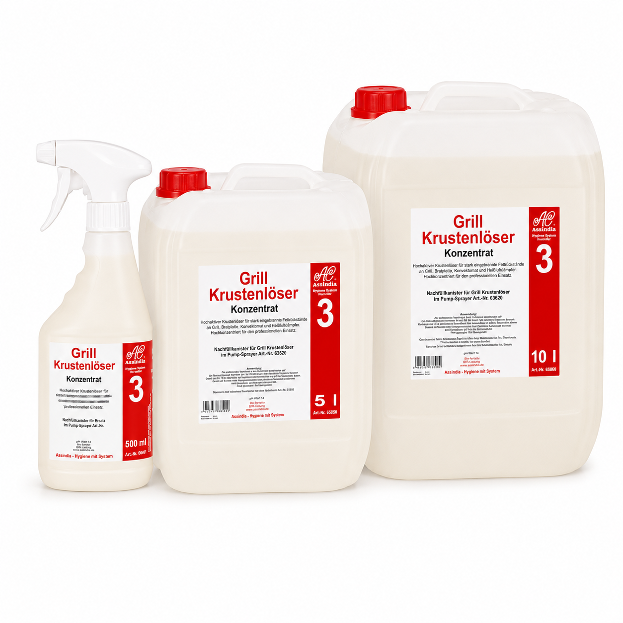 Grillreiniger Krustenlöser Assindia 500 ml – Profi Reiniger für Grill, Backofen & Gastronomie