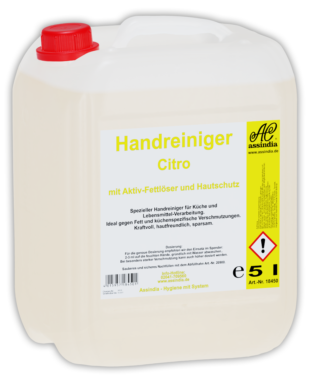 Citro Handreiniger Assindia 5 L Kanister – Fettlösekraft, pH-hautneutral für Gastronomie & Werkstatt