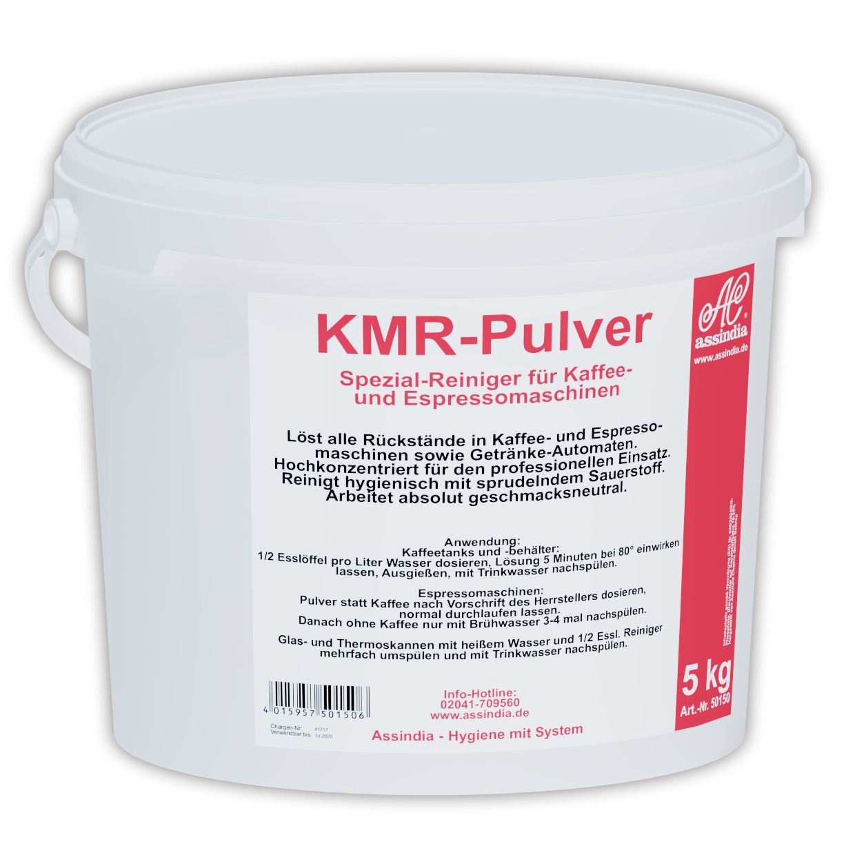 KMR Profi Kaffeemaschinenreiniger Pulver Assindia – 5 kg Eimer