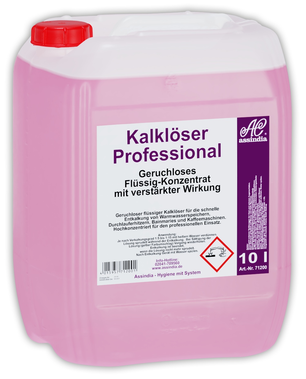 Entkalker für Kaffeemaschinen 10 L – Professional Kalklöser Assindia Konzentrat