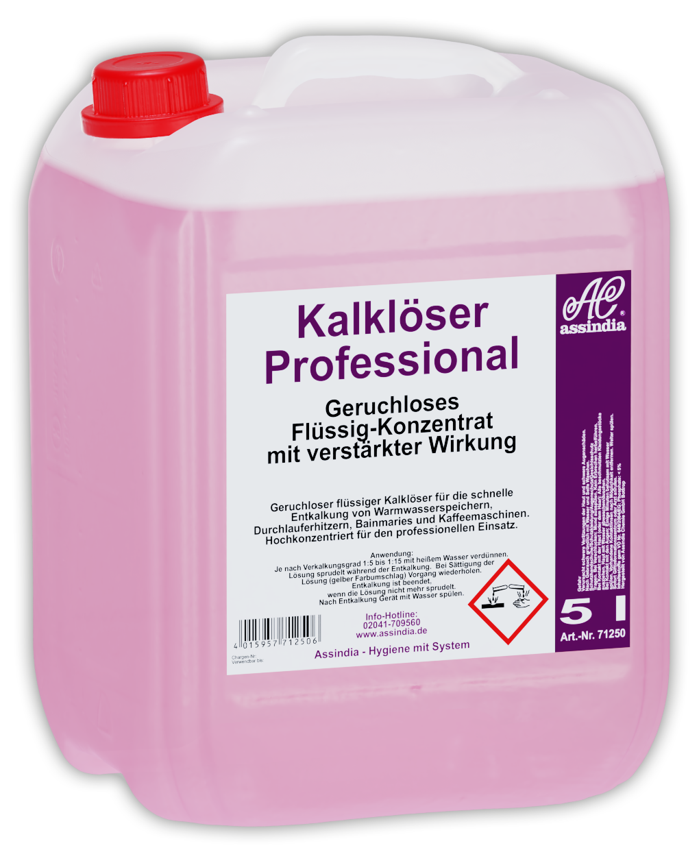 Entkalker für Kaffeemaschinen 5 L – Professional Kalklöser  Assindia Konzentrat