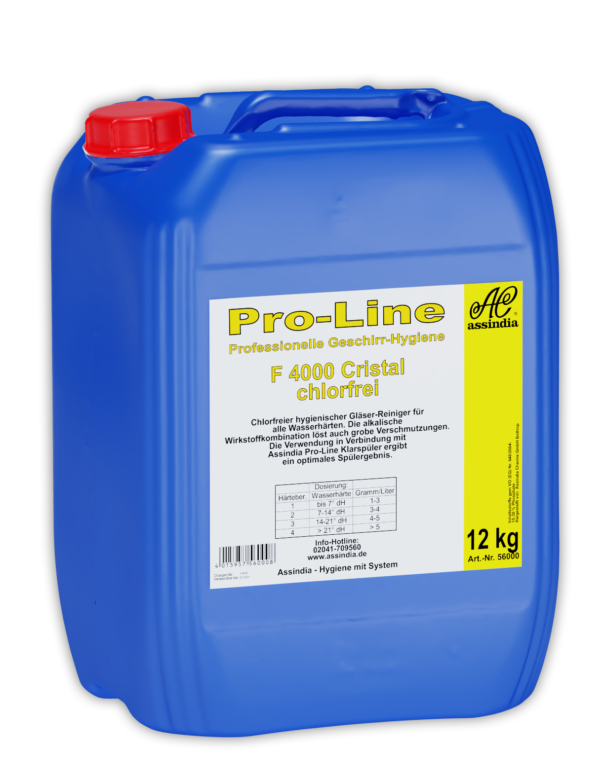 Pro‑Line F 4000 Cristal Glas‑Reiniger 12 kg Kanister chlorfrei