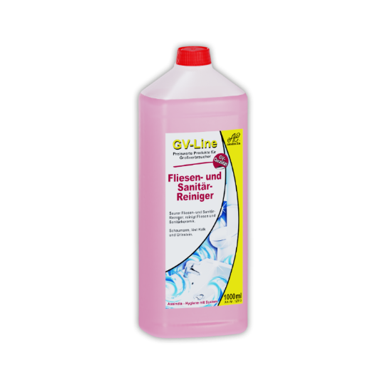GV-Line Sanitärreiniger 1000 ml – saurer Fliesen- & Sanitärreiniger, Profi für Gastronomie