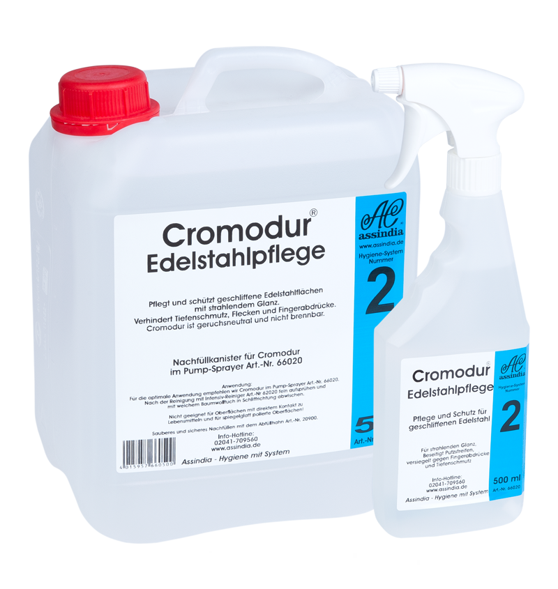 Cromodur Edelstahlpflege 500 ml Pump‑Sprayer, 5L Kanister – Pflege & Schutz für Edelstahl