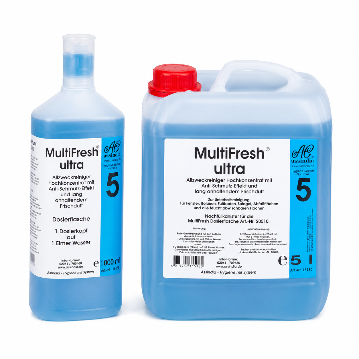 MultiFresh Ultra Allzweckreiniger 1000 ml, 5 Liter Kanister – hochkonzentriertes Universalreiniger Konzentrat