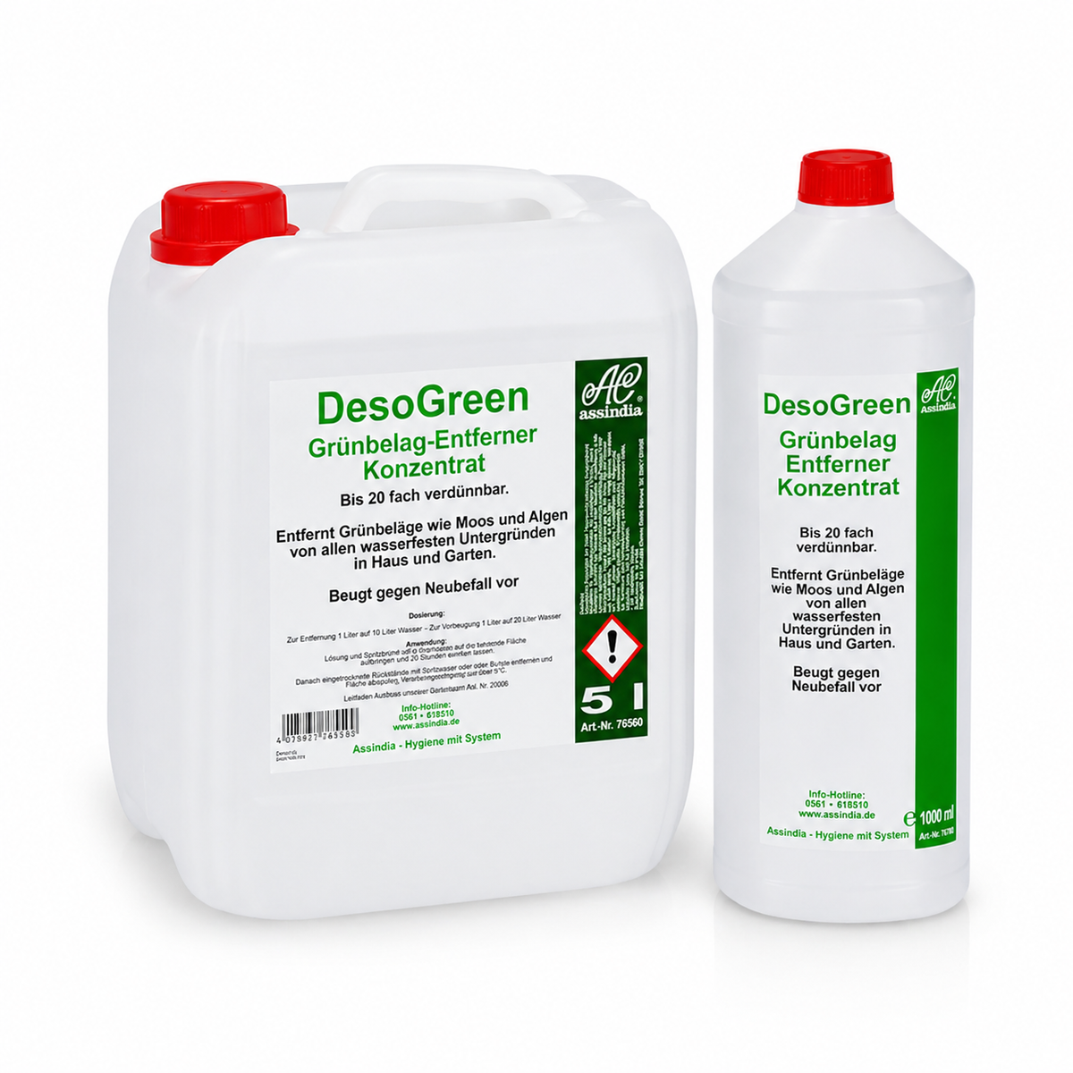 DesoGreen Grünbelag-Entferner Konzentrat als Kanister und Flasche